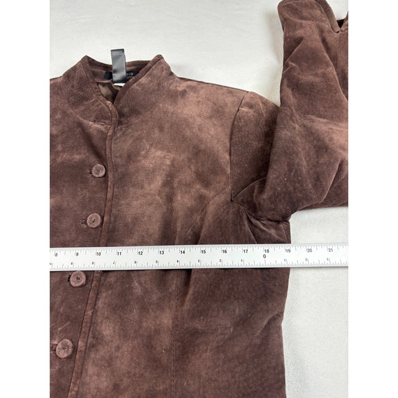 Vintage Liz Claiborne Suede Jacket Brown Women Size 10 - Picture 4 of 6